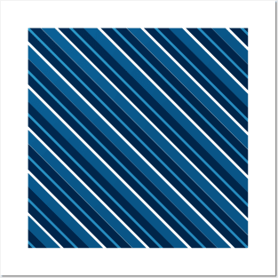 Repp Tie Pattern No. 8 (Diagonal Blue Stripes) Posters and Art